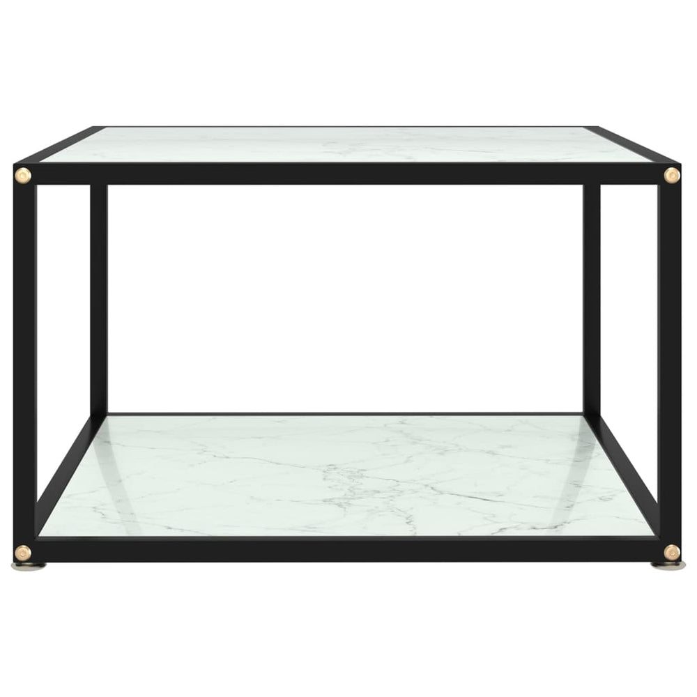Salontafel 60x60x35 cm gehard glas wit MeubelReus