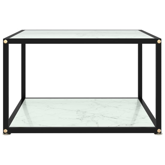 Salontafel 60x60x35 cm gehard glas wit MeubelReus