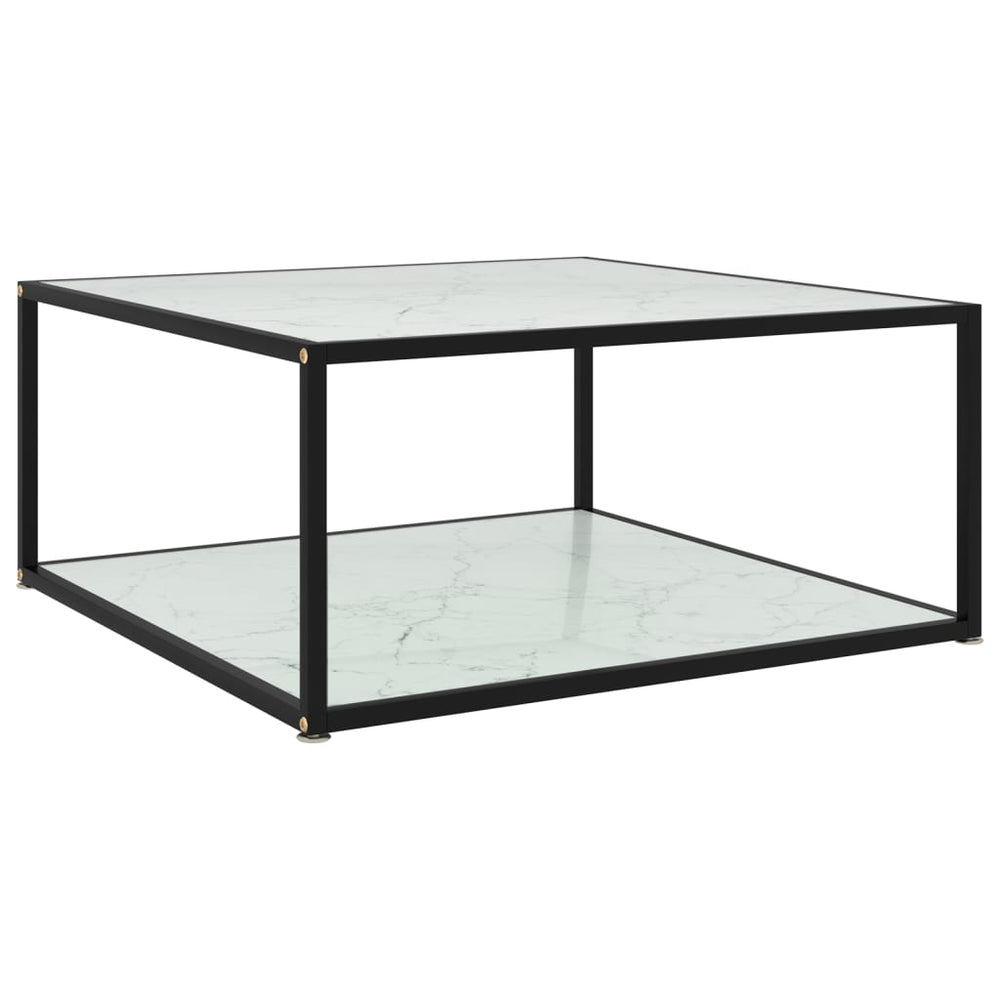 Salontafel 80x80x35 cm gehard glas wit MeubelReus