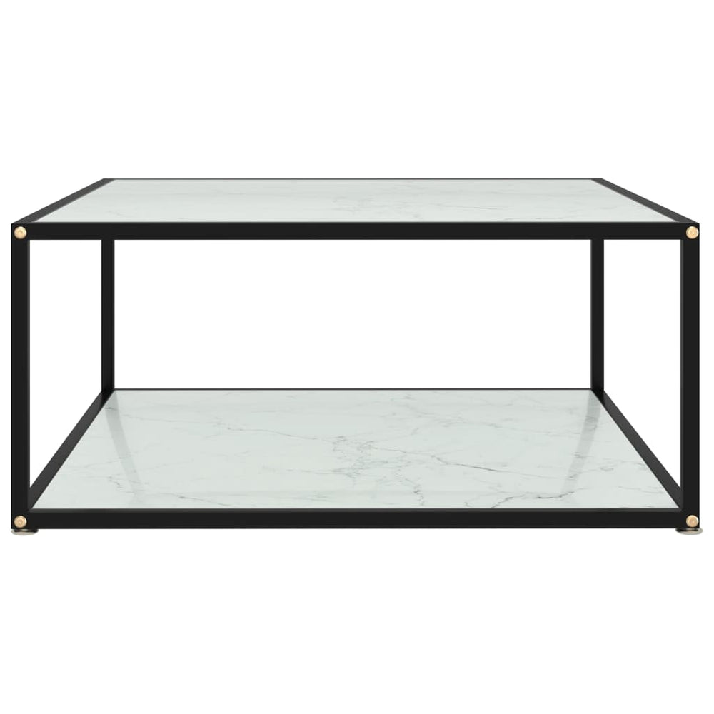 Salontafel 80x80x35 cm gehard glas wit MeubelReus