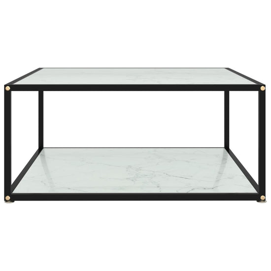 Salontafel 80x80x35 cm gehard glas wit MeubelReus