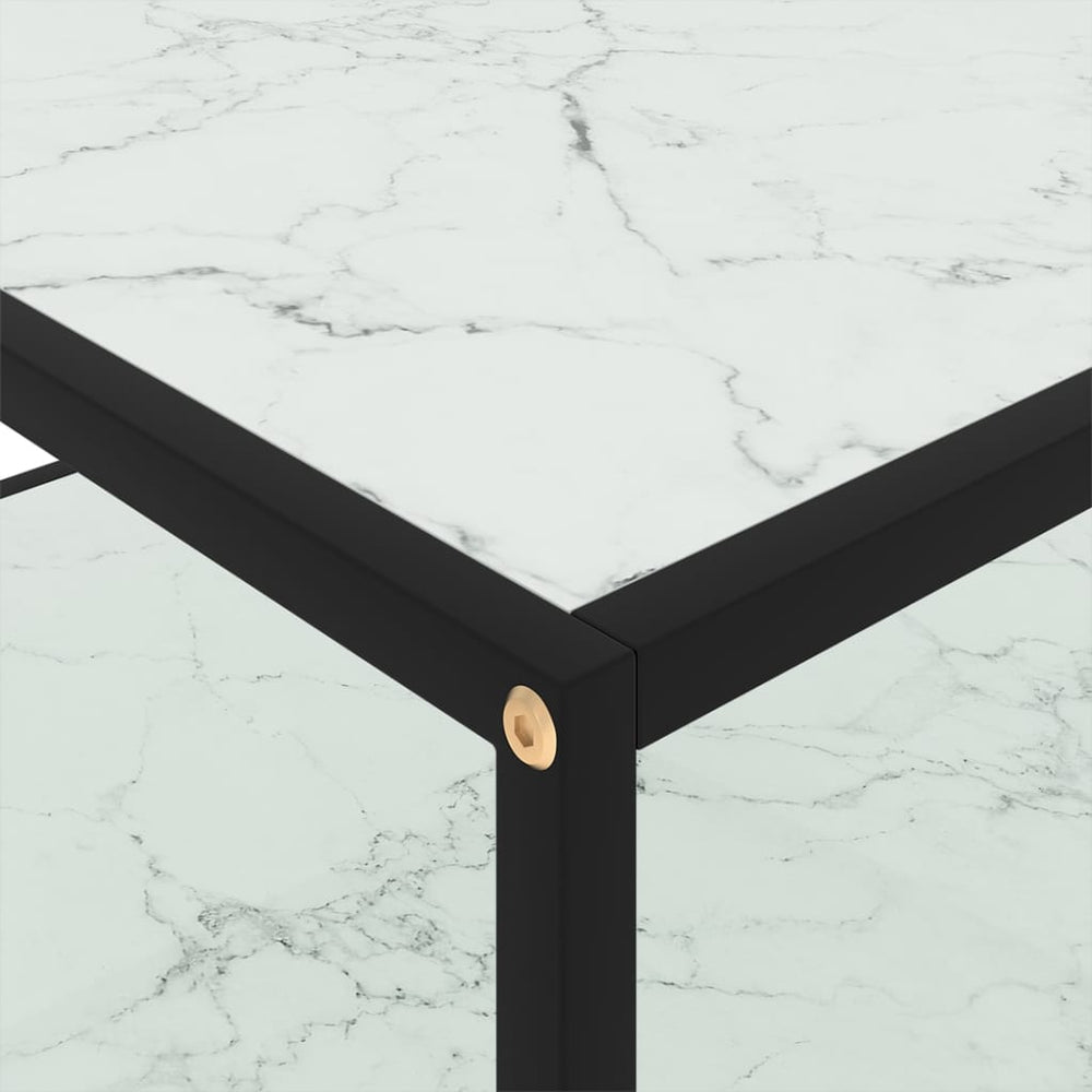 Salontafel 80x80x35 cm gehard glas wit MeubelReus