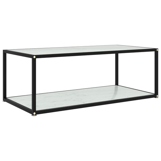 Salontafel 100x50x35 cm gehard glas wit MeubelReus