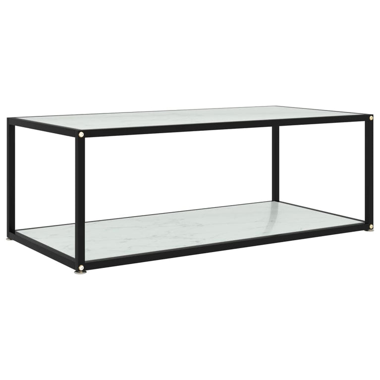 Salontafel 100x50x35 cm gehard glas wit MeubelReus