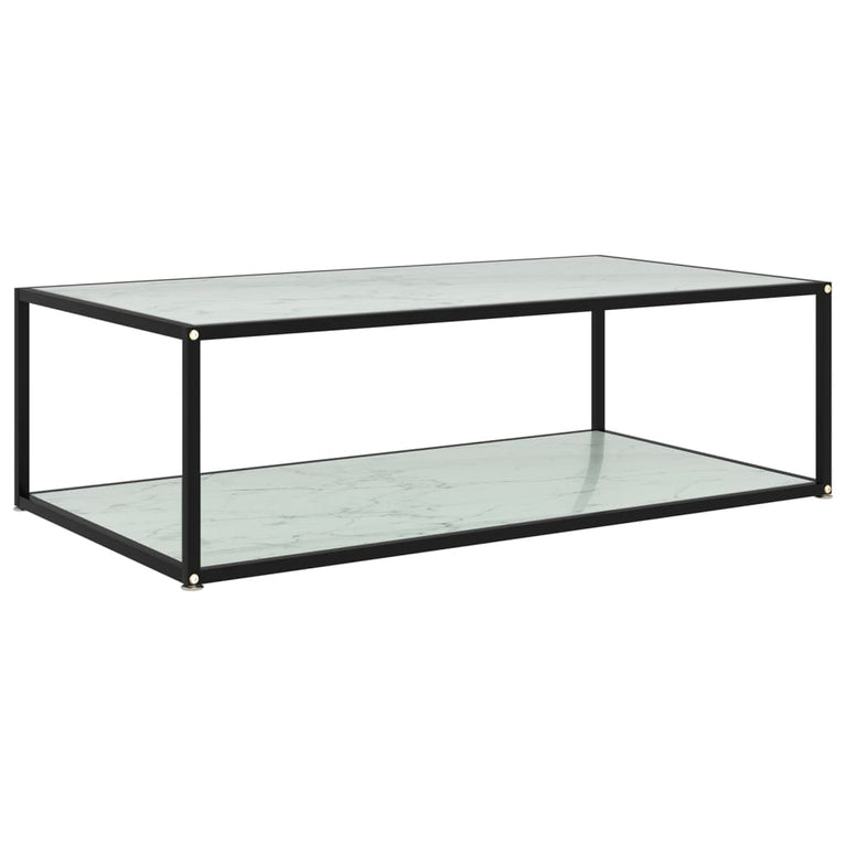 Salontafel 120x60x35 cm gehard glas wit MeubelReus