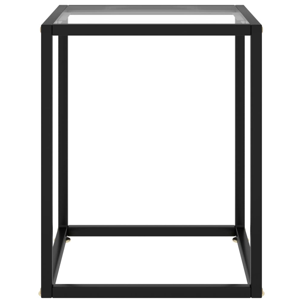 Salontafel met gehard glas 40x40x50 cm zwart MeubelReus