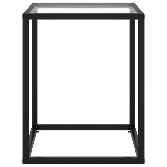 Salontafel met gehard glas 40x40x50 cm zwart MeubelReus