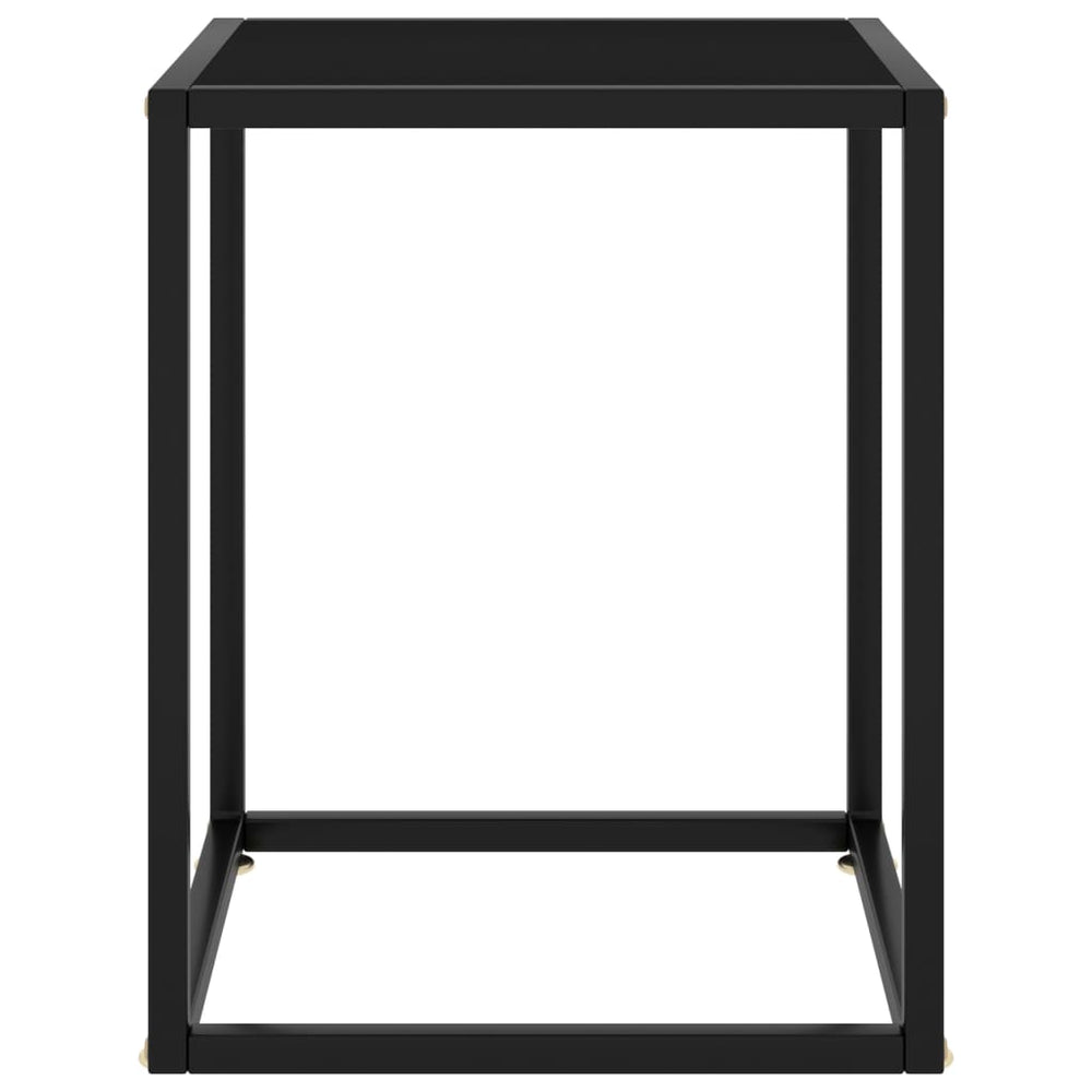 Salontafel met zwart glas 40x40x50 cm zwart MeubelReus