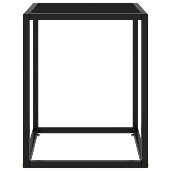 Salontafel met zwart glas 40x40x50 cm zwart MeubelReus