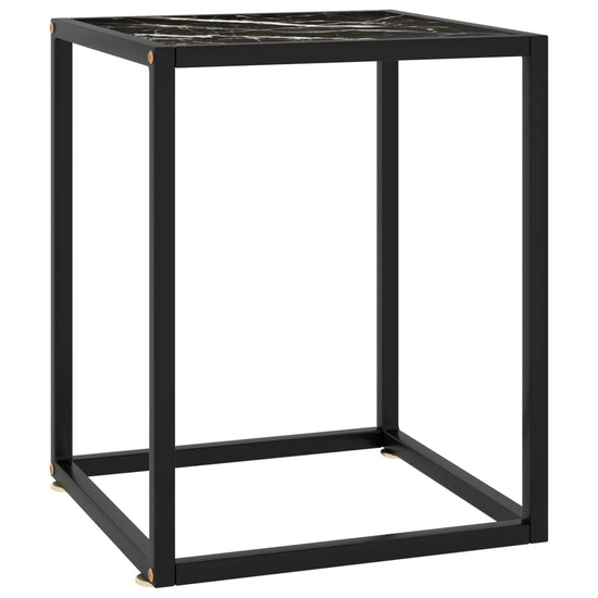 Salontafel met zwart marmerglas 40x40x50 cm zwart MeubelReus