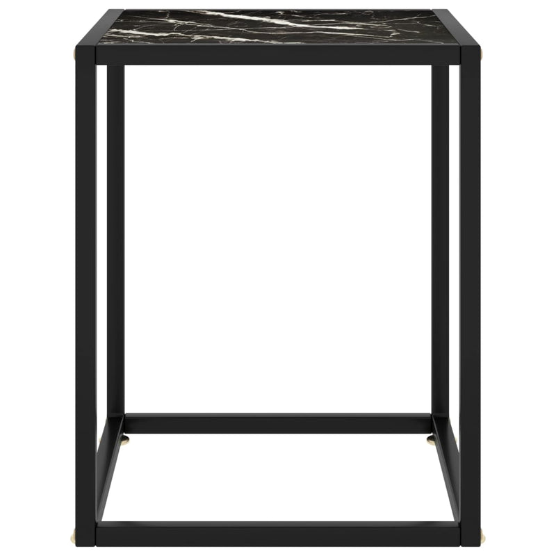 Salontafel met zwart marmerglas 40x40x50 cm zwart MeubelReus