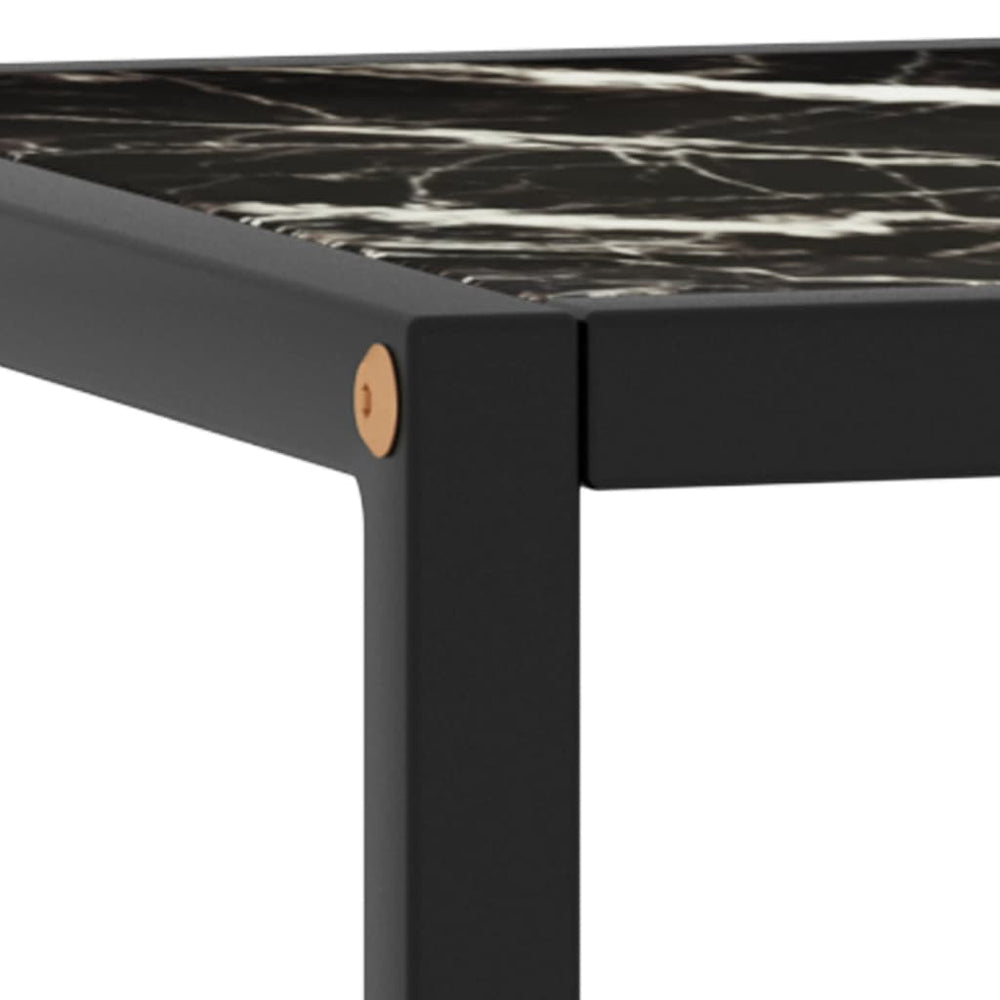 Salontafel met zwart marmerglas 40x40x50 cm zwart MeubelReus