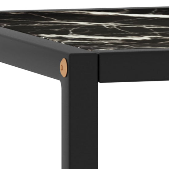 Salontafel met zwart marmerglas 40x40x50 cm zwart MeubelReus