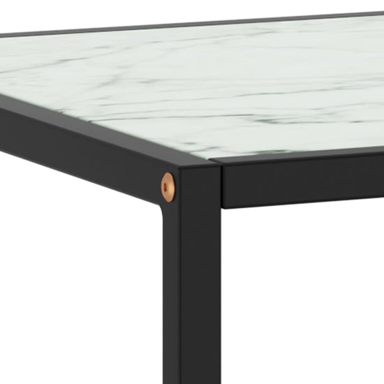 Salontafel met wit marmerglas 90x90x50 cm zwart MeubelReus