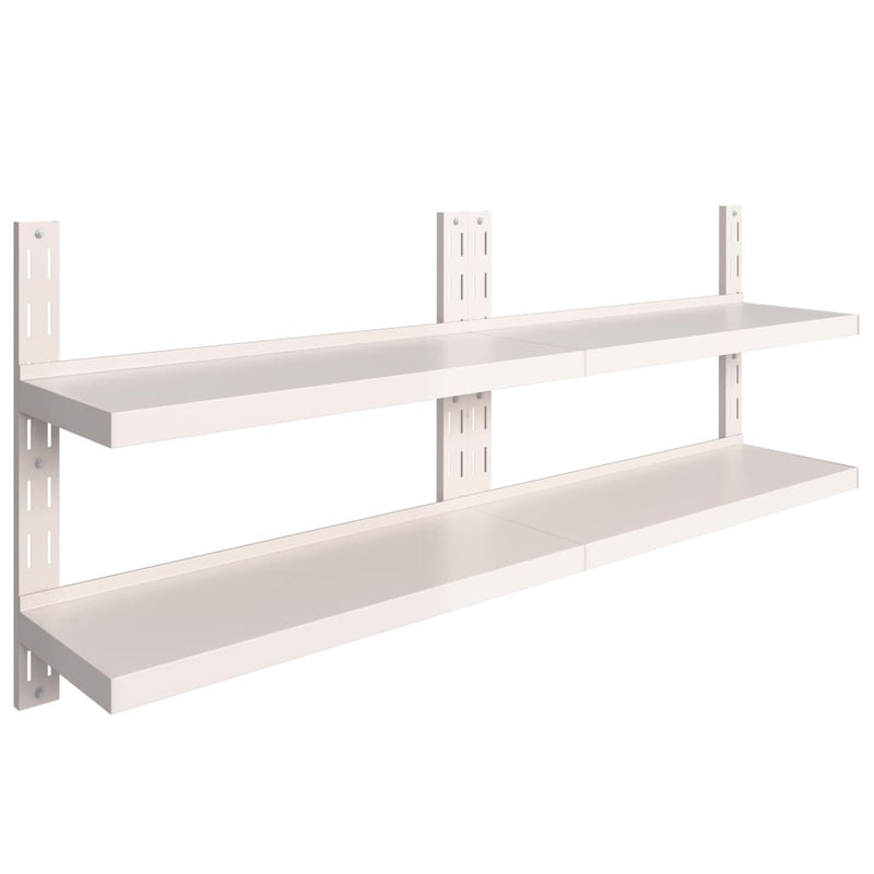 Wandschappen zwevend 2-laags 2 st 200x30 cm roestvrij staal MeubelReus