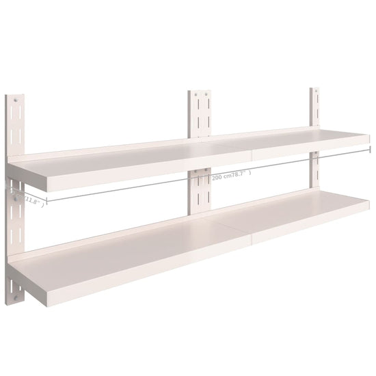 Wandschappen zwevend 2-laags 2 st 200x30 cm roestvrij staal MeubelReus