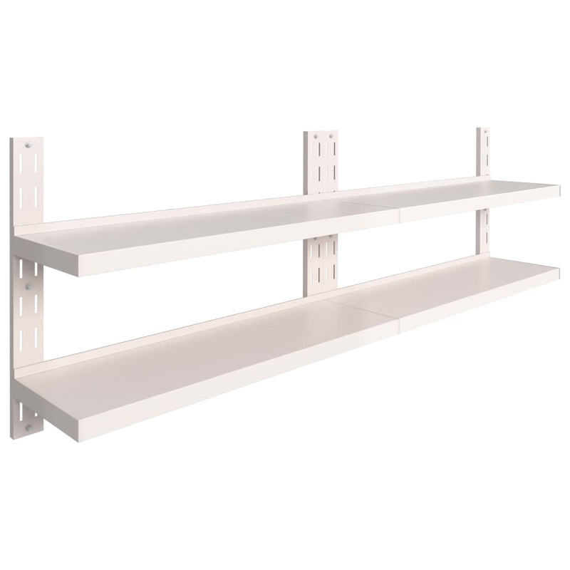 Wandschappen zwevend 2-laags 2 st 240x30 cm roestvrij staal MeubelReus
