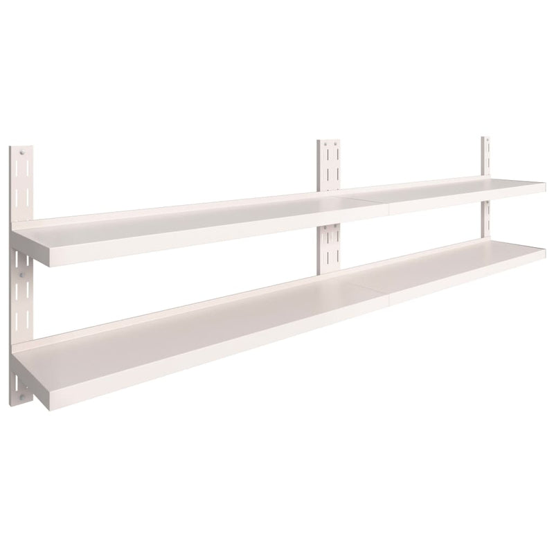 Wandschappen zwevend 2-laags 2 st 300x30 cm roestvrij staal MeubelReus