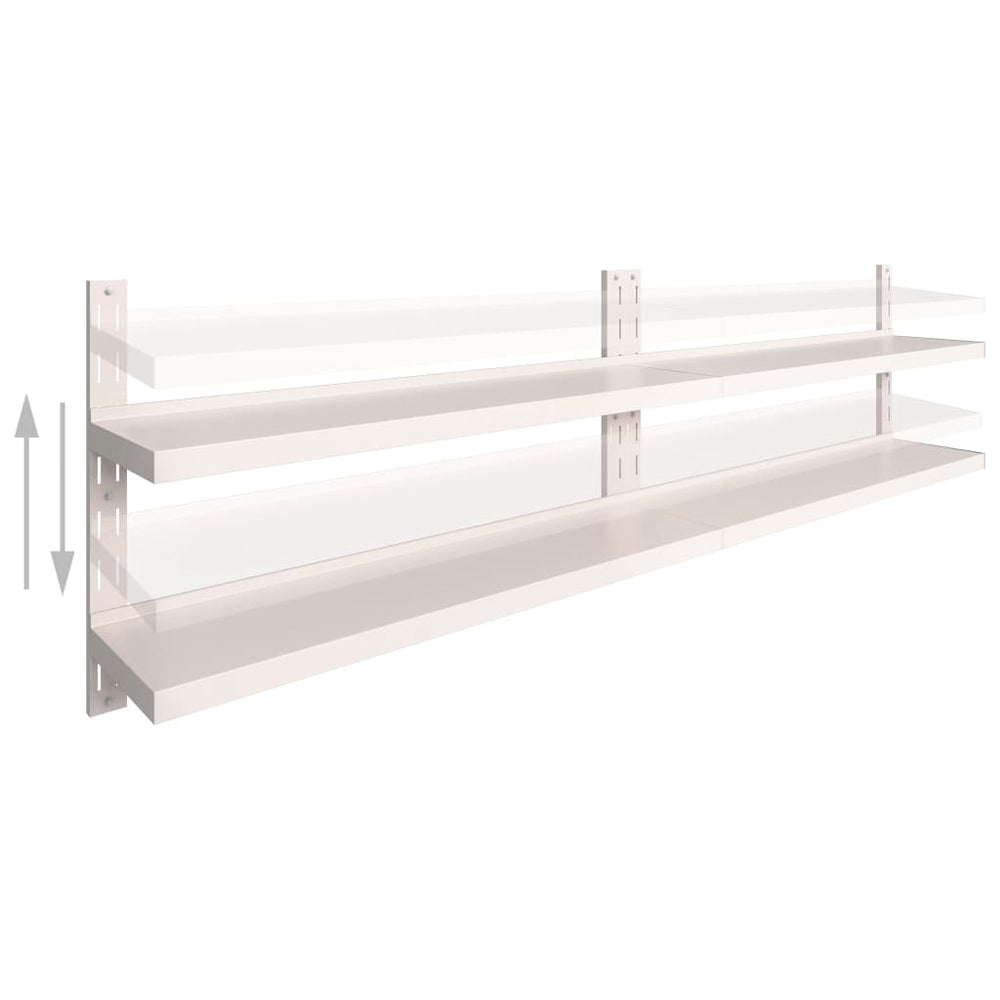 Wandschappen zwevend 2-laags 2 st 300x30 cm roestvrij staal MeubelReus