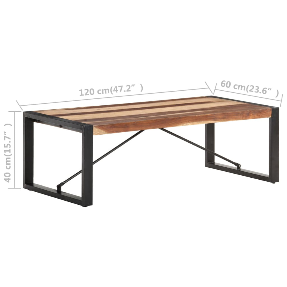 Salontafel 120x60x40 cm massief hout met sheesham afwerking MeubelReus