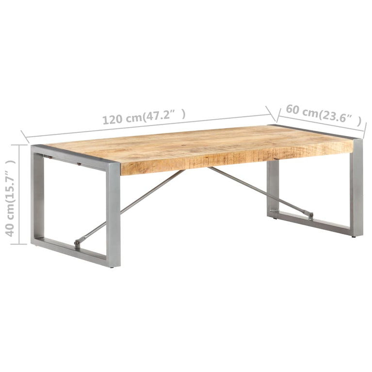 Salontafel 120x60x40 cm ruw mangohout MeubelReus
