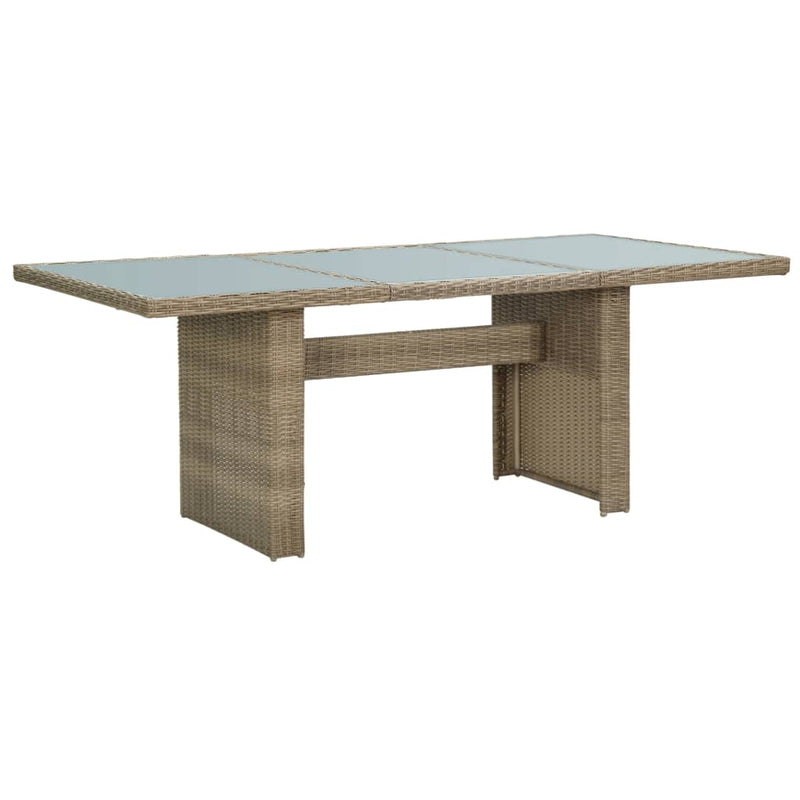 Tuintafel 200x100x74 cm glas en poly rattan bruin MeubelReus