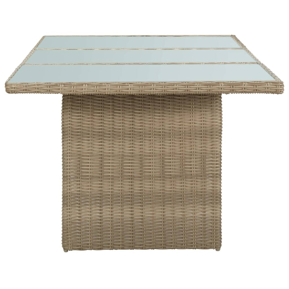 Tuintafel 200x100x74 cm glas en poly rattan bruin MeubelReus