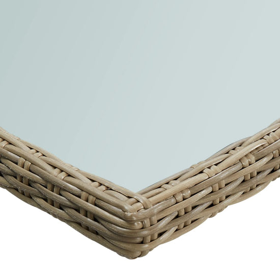 Tuintafel 200x100x74 cm glas en poly rattan bruin MeubelReus