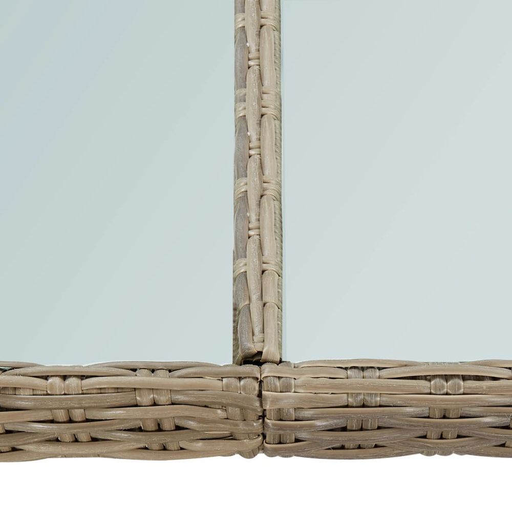 Tuintafel 200x100x74 cm glas en poly rattan bruin MeubelReus