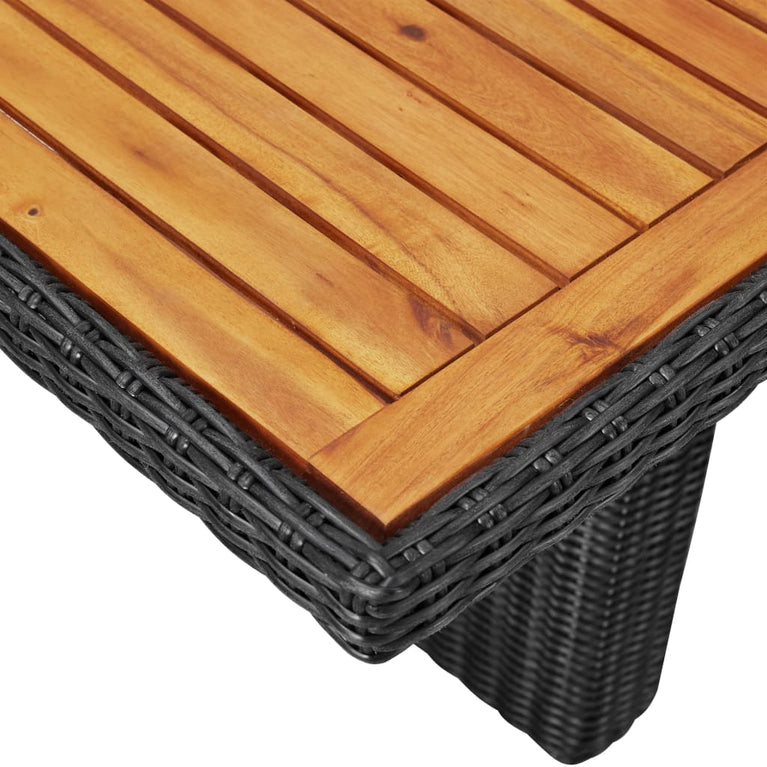 Tuintafel 200x100x74 cm poly rattan zwart MeubelReus
