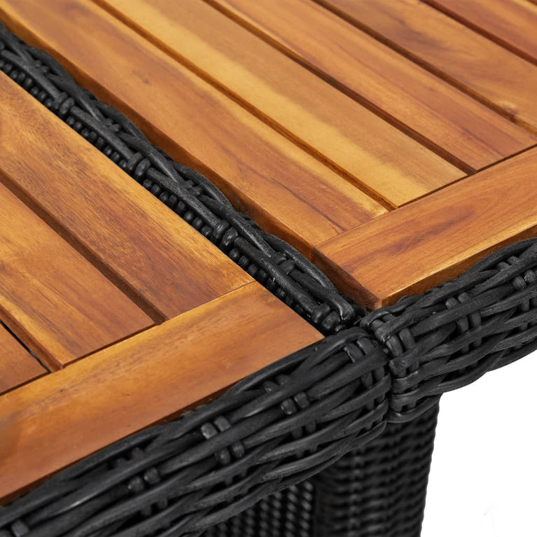 Tuintafel 200x100x74 cm poly rattan zwart MeubelReus