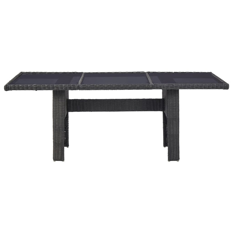 Tuintafel 200x100x74 cm glas en poly rattan zwart MeubelReus
