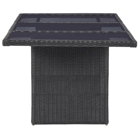 Tuintafel 200x100x74 cm glas en poly rattan zwart MeubelReus