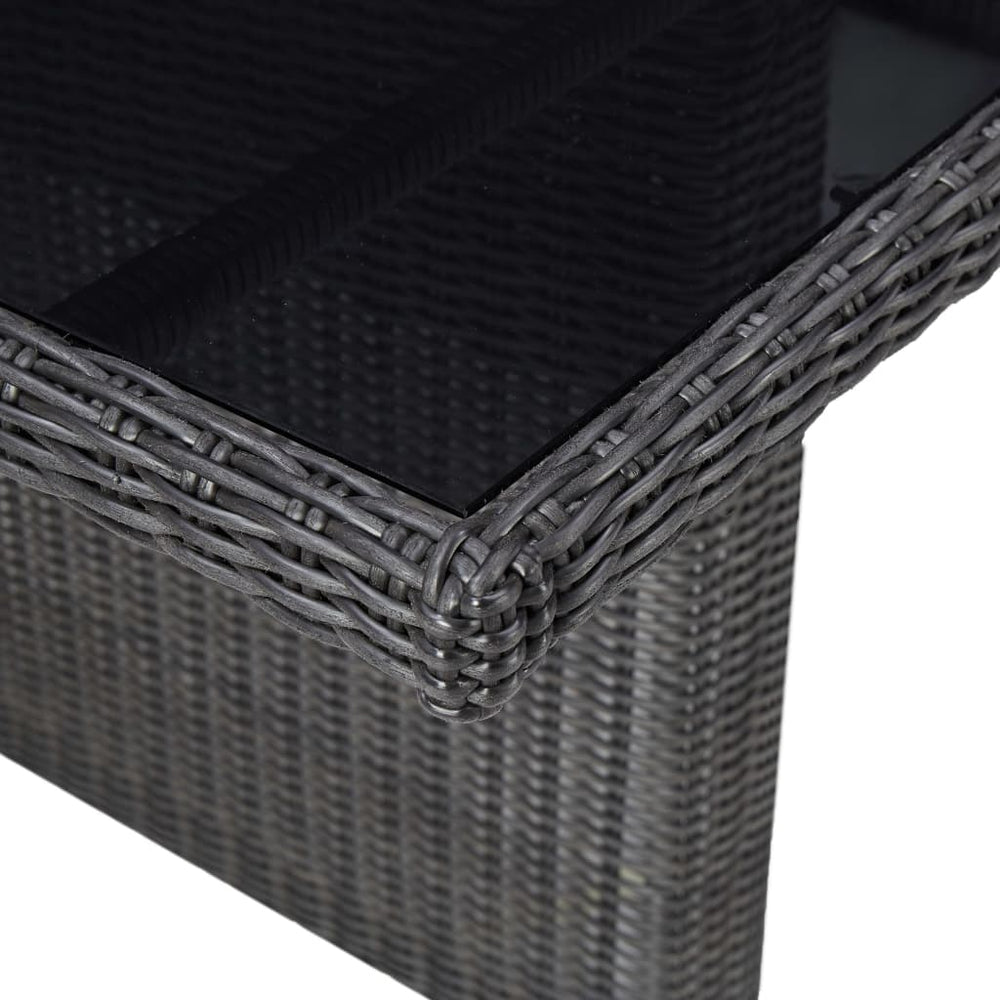 Tuintafel 200x100x74 cm glas en poly rattan zwart MeubelReus