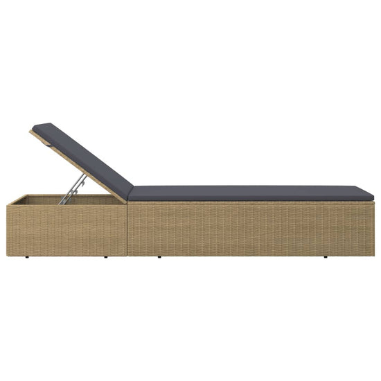 Ligbed poly rattan bruin en donkergrijs MeubelReus