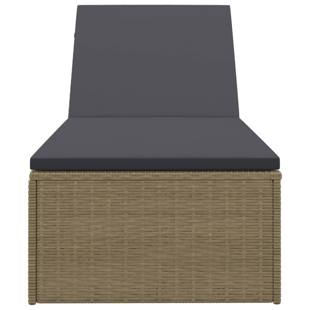 Ligbed poly rattan bruin en donkergrijs MeubelReus