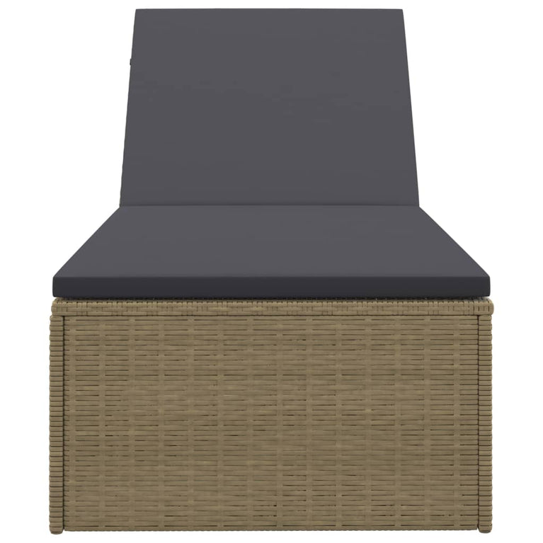 Ligbed poly rattan bruin en donkergrijs MeubelReus