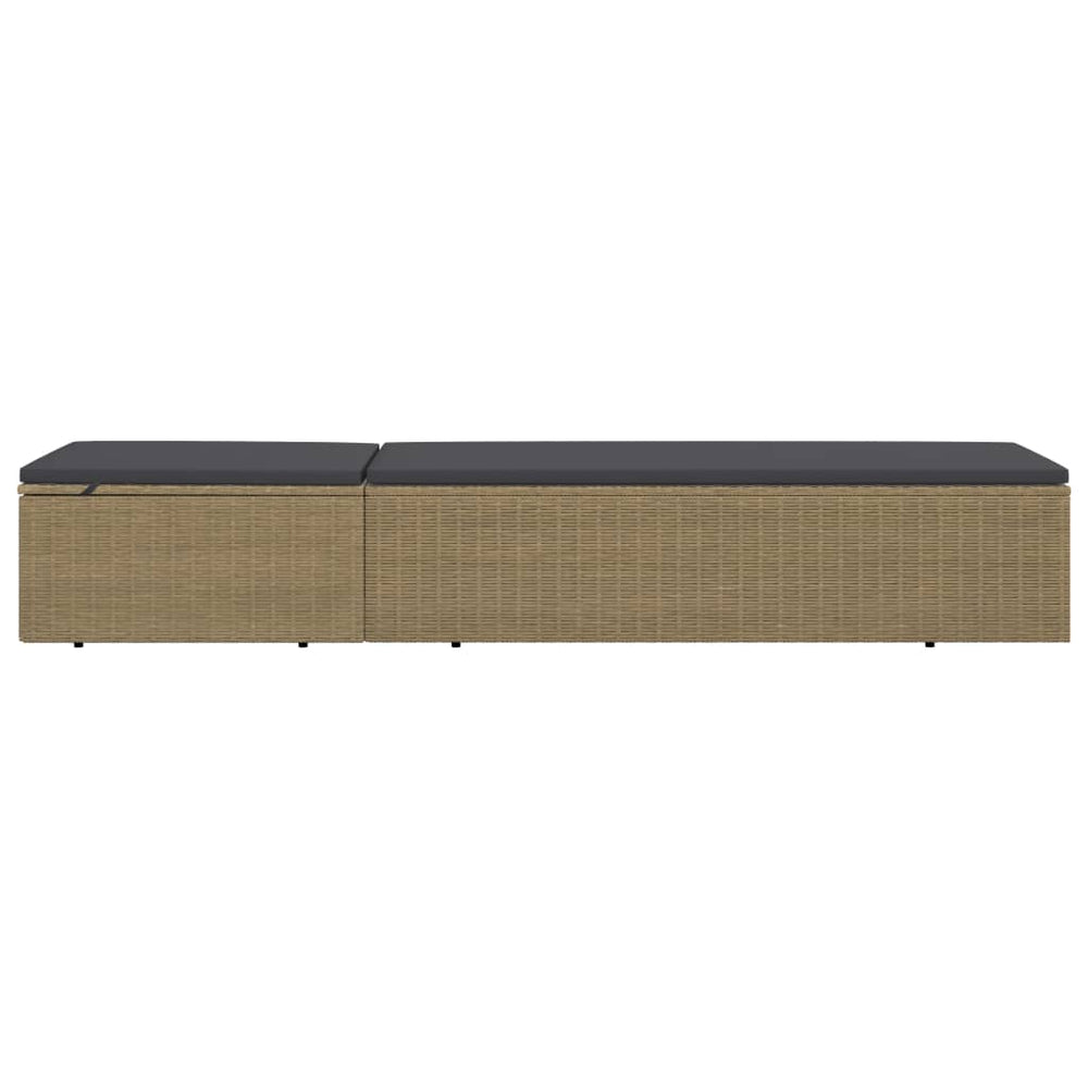 Ligbed poly rattan bruin en donkergrijs MeubelReus