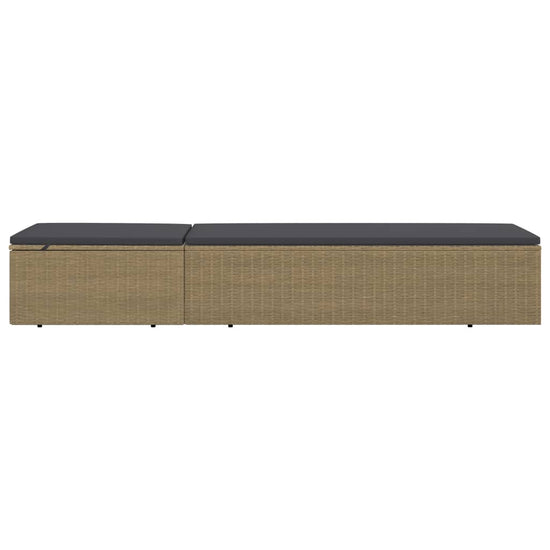 Ligbed poly rattan bruin en donkergrijs MeubelReus