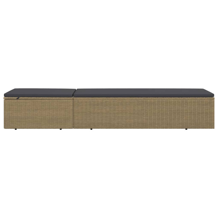 Ligbed poly rattan bruin en donkergrijs MeubelReus