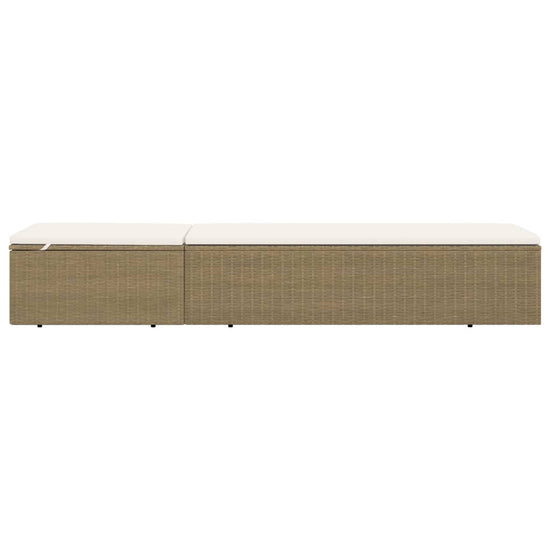 Ligbed poly rattan bruin en crèmewit MeubelReus