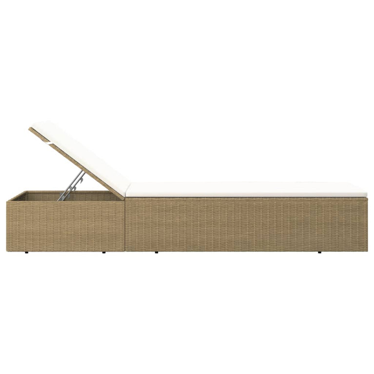 Ligbed poly rattan bruin en crèmewit MeubelReus