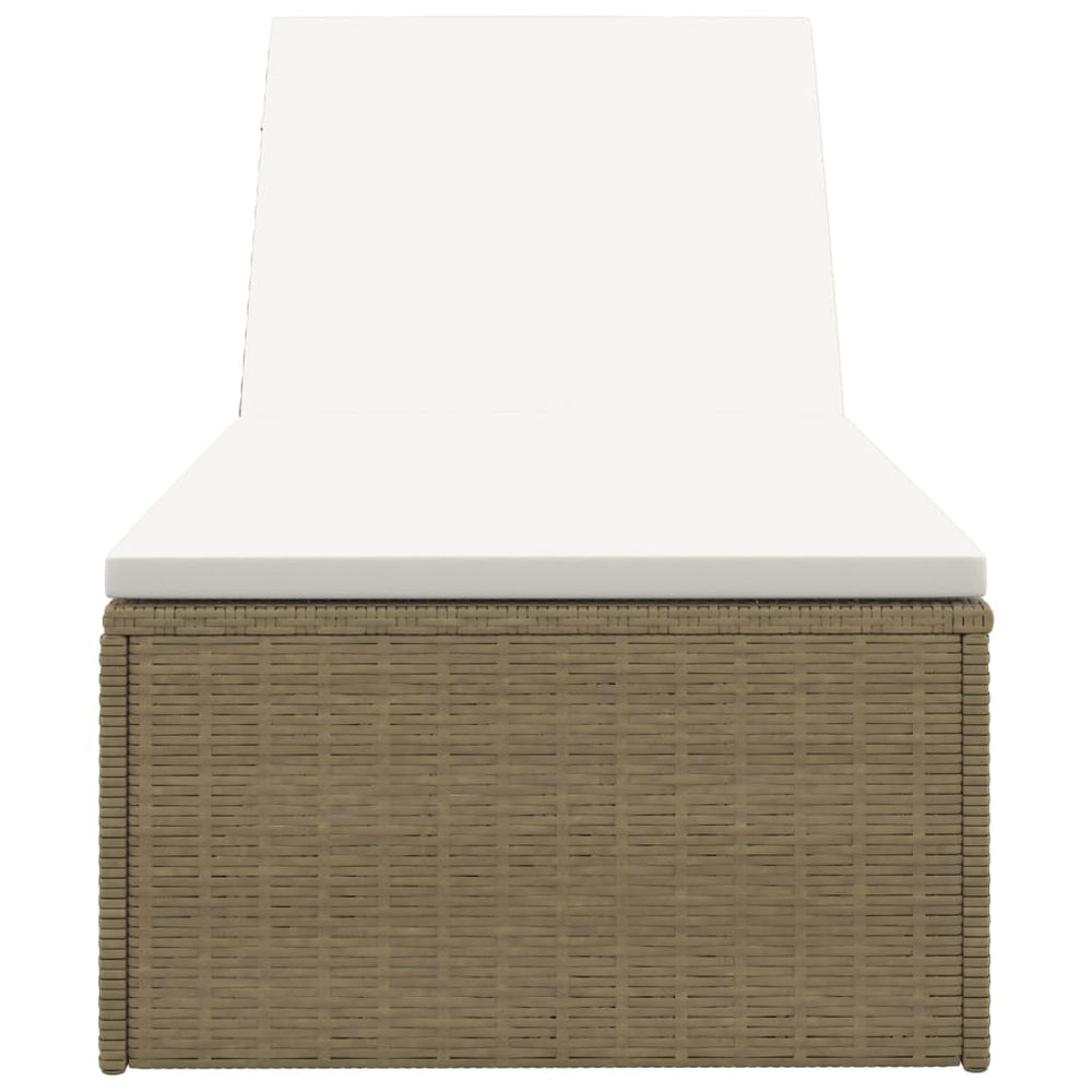 Ligbed poly rattan bruin en crèmewit MeubelReus