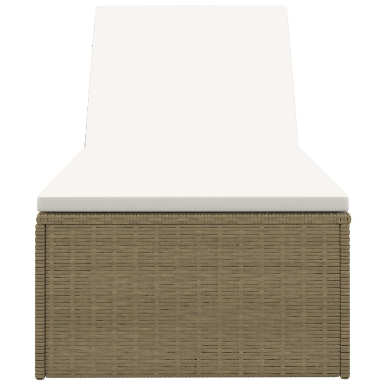 Ligbed poly rattan bruin en crèmewit MeubelReus