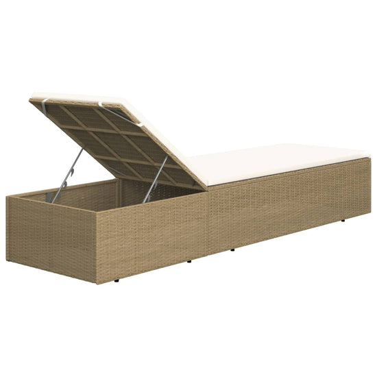 Ligbed poly rattan bruin en crèmewit MeubelReus