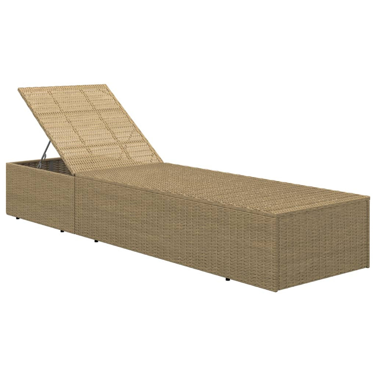 Ligbed poly rattan bruin en crèmewit MeubelReus