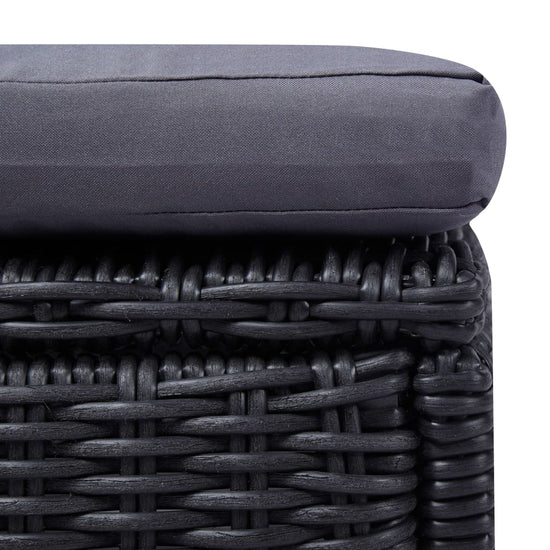 Ligbed poly rattan zwart en donkergrijs MeubelReus