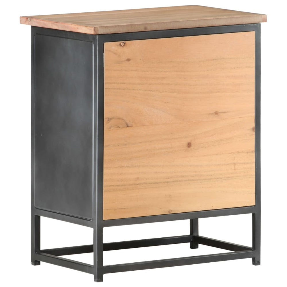 Nachtkastje 40x30x50 cm massief acaciahout grijs MeubelReus