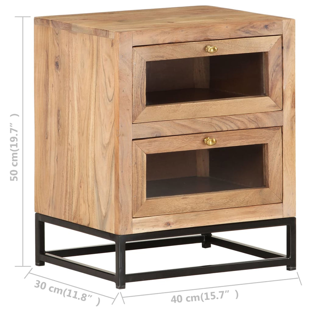 Nachtkastje 40x30x50 cm massief acaciahout MeubelReus
