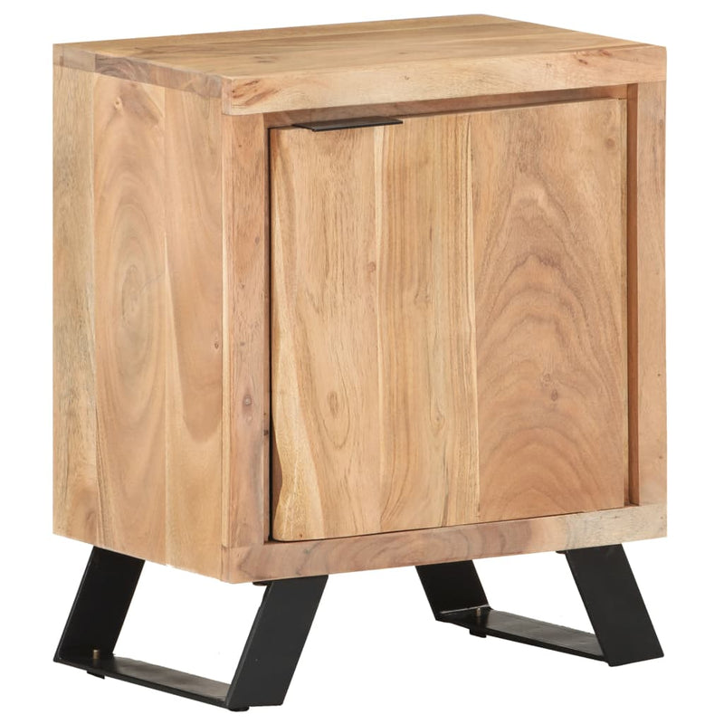 Nachtkastje met natuurlijke rand 40x30x50 cm massief acaciahout MeubelReus